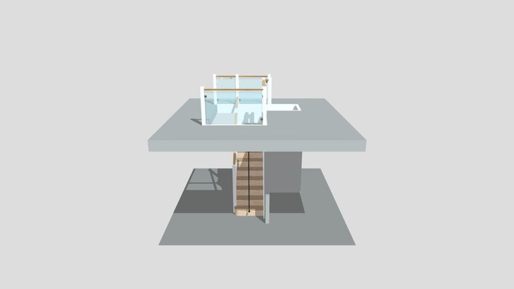 Primed Softwood, Glass on Clamps 3D Model