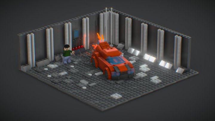 Lego Car Room 3D Model