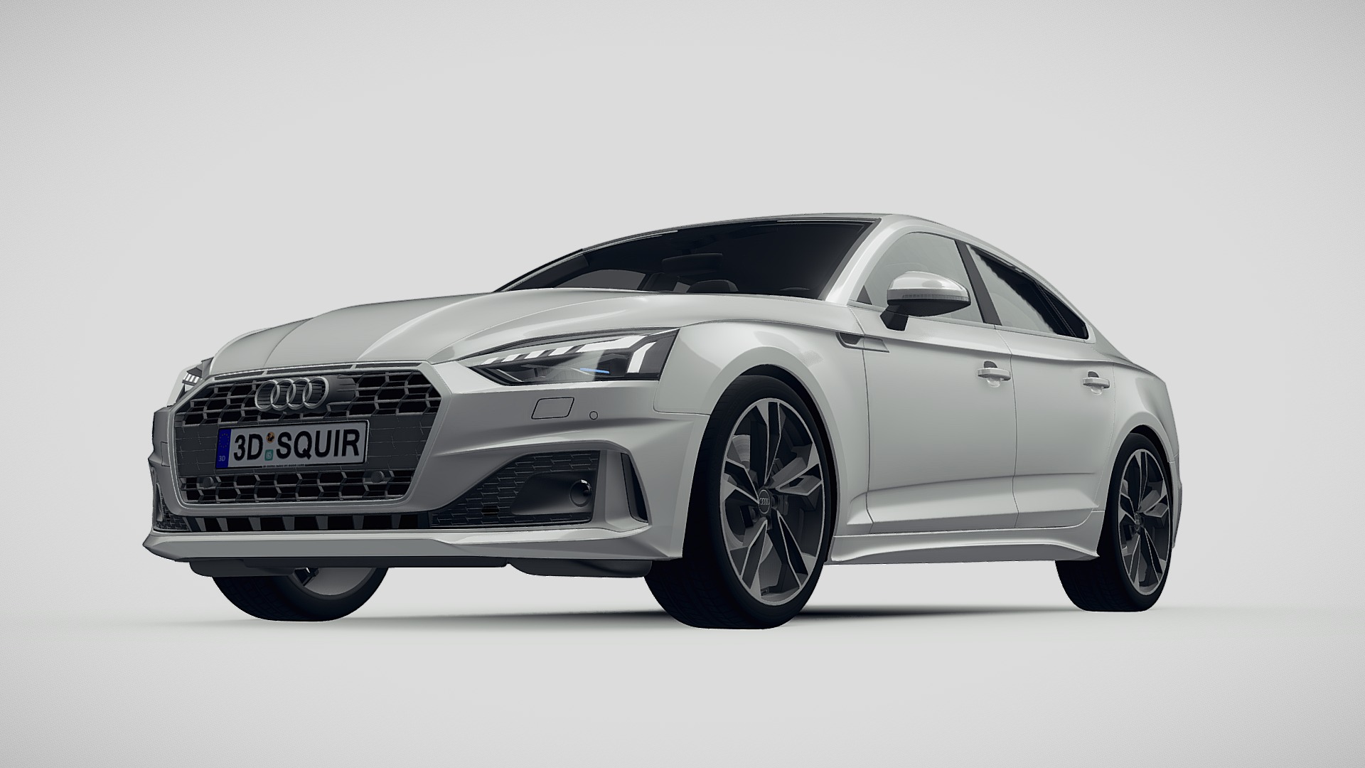 3D model Audi A5 Sportback 2020 - This is a 3D model of the Audi A5 Sportback 2020. The 3D model is about a silver sports car.