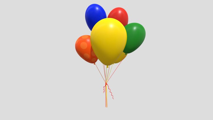 3D Cartoon Balloons 3D Model
