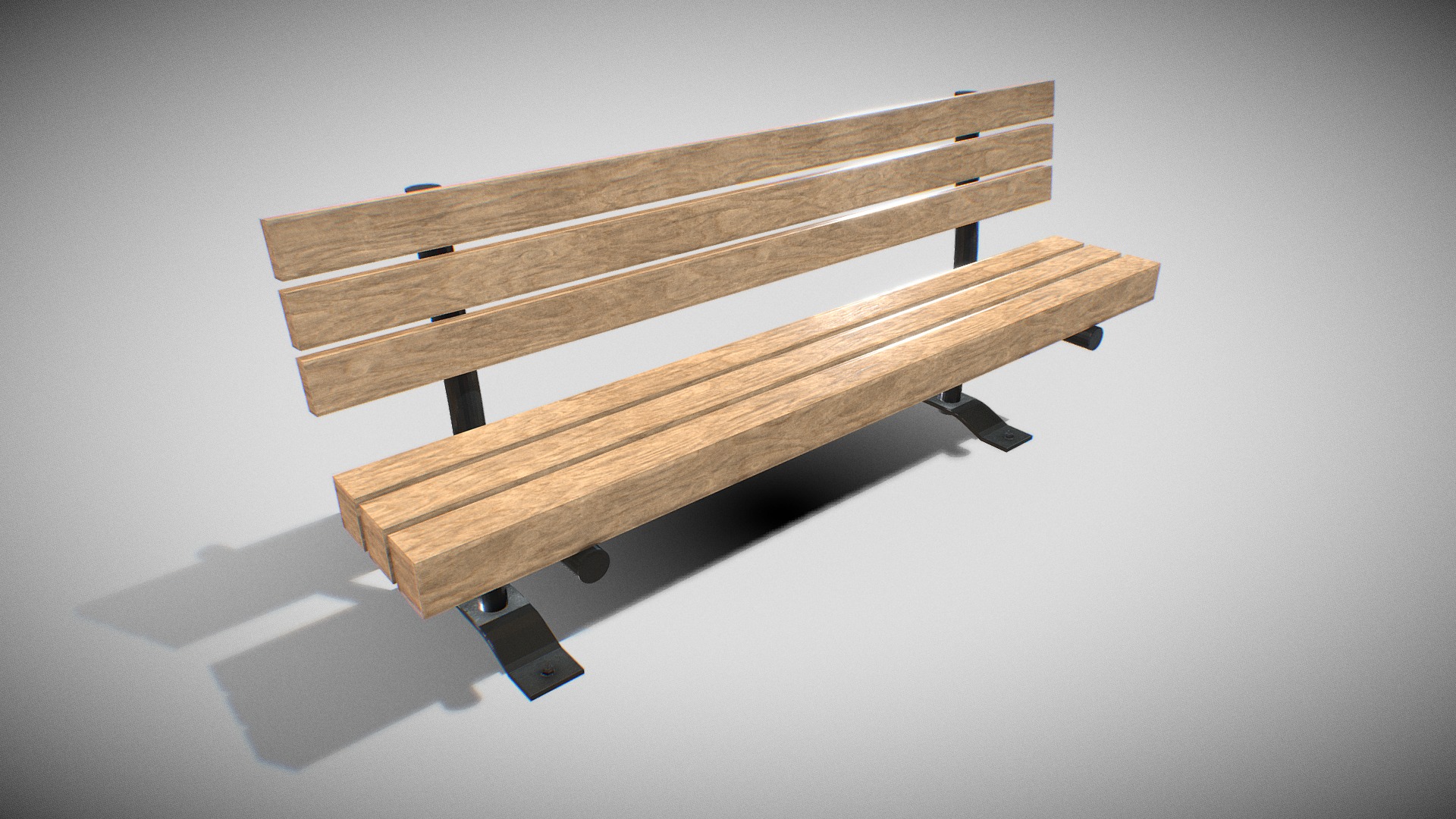 3D model Park Bench V-04 - This is a 3D model of the Park Bench V-04. The 3D model is about a wooden table with a metal frame.