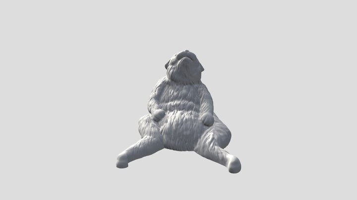 EXHAUSTED CAT BOOKEND 3D Model