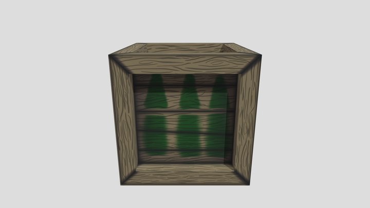 Hand painted crate 3D Model