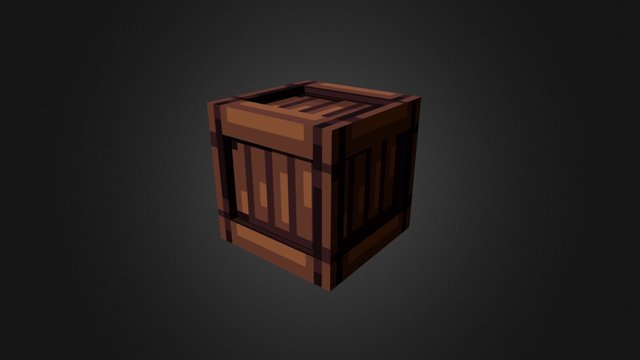 Low Poly Crate 3D Model