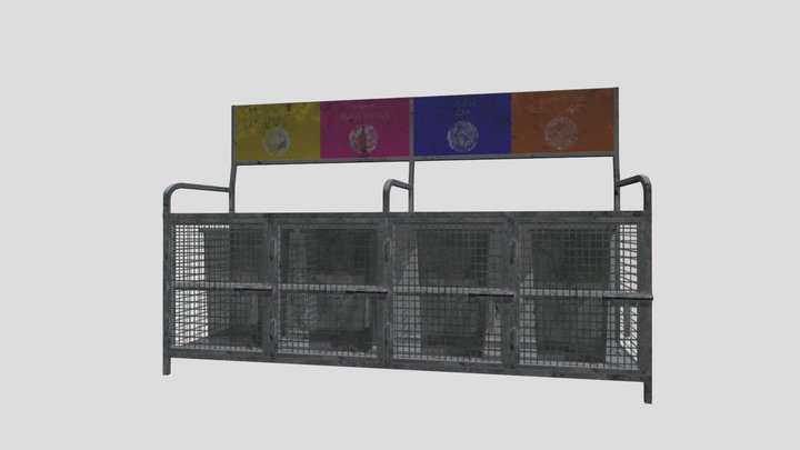 Old iron bin 3D Model