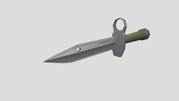 Low Poly Bayonet 3D Model