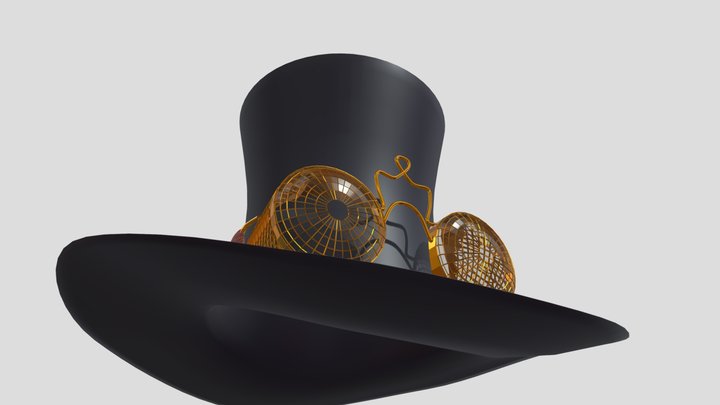 Steampunk hat for girls 3D Model