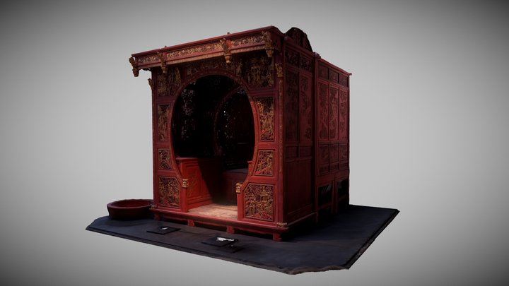 Chinese alcove bed 3D Model