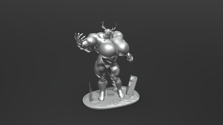 Giantess Yellow Lantern Wendigo 3D Model