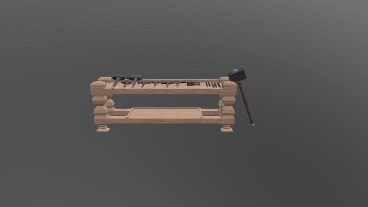 Bench and tools 3D Model