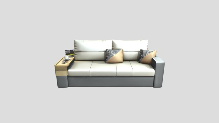 Modern sofa with storage side table 3D Model