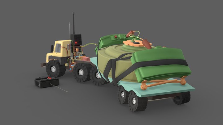 [XYZ] BOMB CAR DRAFT 3D Model