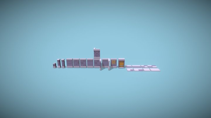 Low Poly Modular Dungeon 3D Model