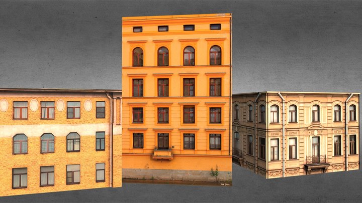 Low Poly Buildings 3D Model