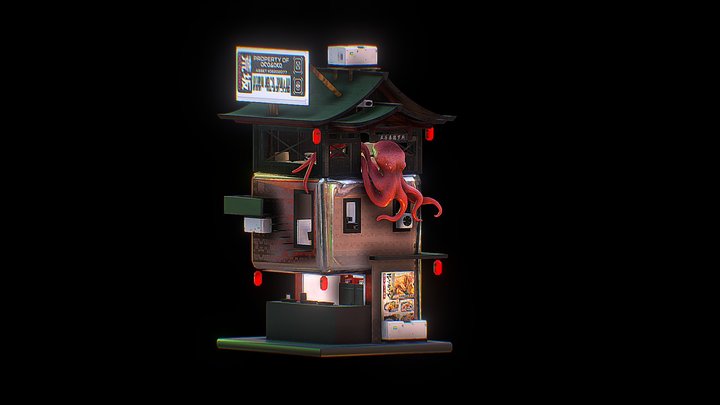 Take away ciberpunk 3D Model