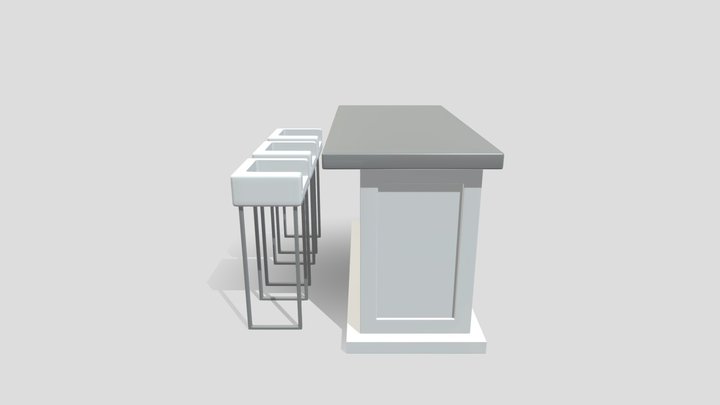 Dining Table Lowpoly 3D Model