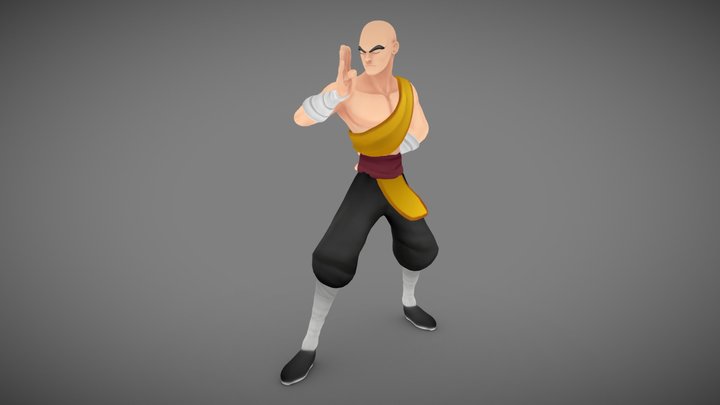 Stylized Shaolin Monk 3D Model