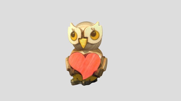 ~Kuhnert~ owl with heart // Eule mit Herz 3D Model