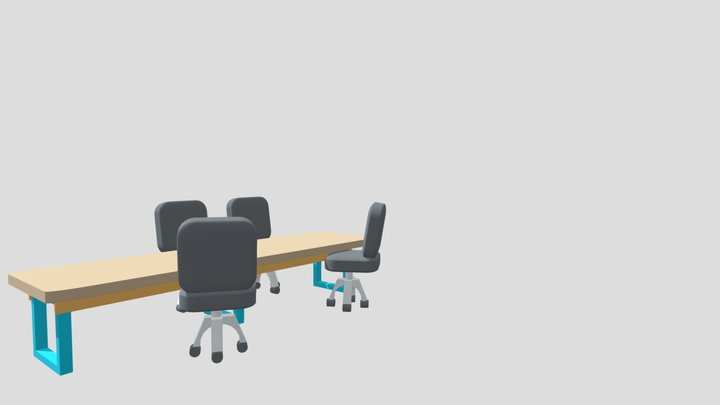 long table 3D Model