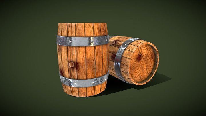 Basic Stylised Chunky Barrels Pirate / Medieval 3D Model