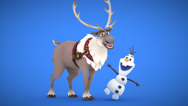 Sven & Olaf | Disney Wonderful World 3D Model