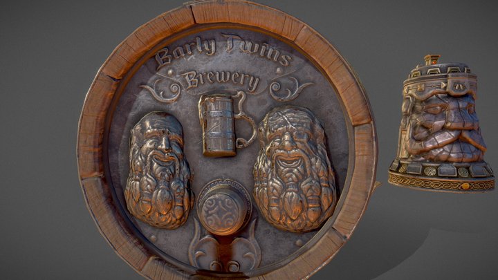 Dwarven Keg/Stein 3D Model