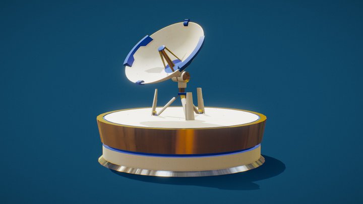 Space Station - Vertical Antenna Turntable 3D Model