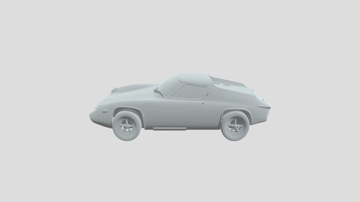 Vintage Sports Car Blueprint 3D Model