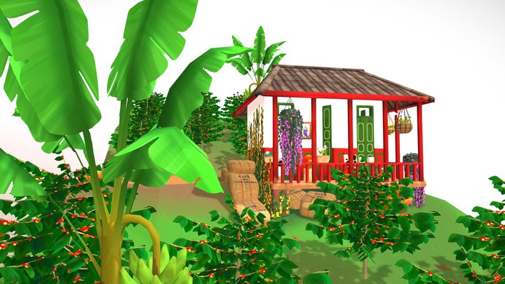 Casa cafetera colombiana (Colombian coffee farm) 3D Model