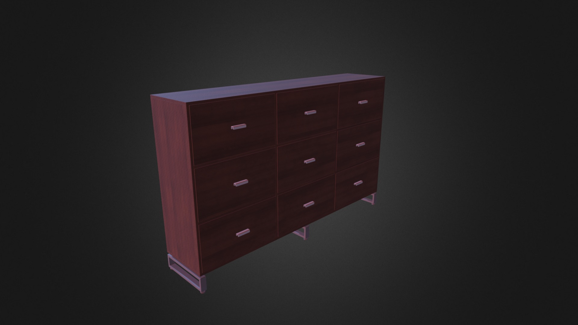 3D model Office Cabinet - This is a 3D model of the Office Cabinet. The 3D model is about a wood cabinet with drawers.