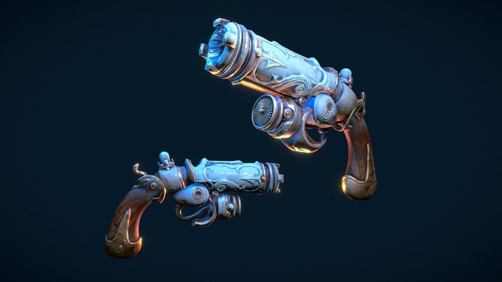 Stylized Frost Gun 3D Model