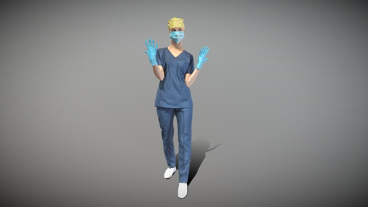 Surgical nurse ready for surgery 108 3D Model