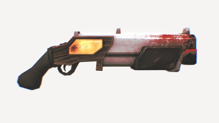 Shotgun LowPoly 3D Model