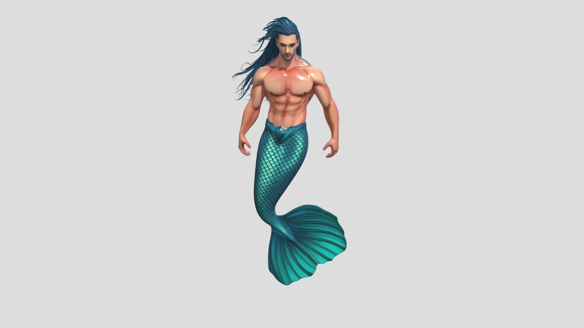A majestic merman - 3D model by everlandio [38b3fbf] - Sketchfab