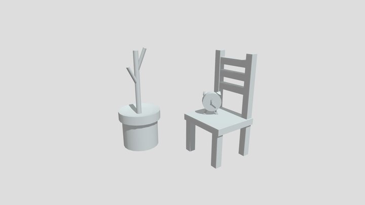 Objects with Primitives 3D Model