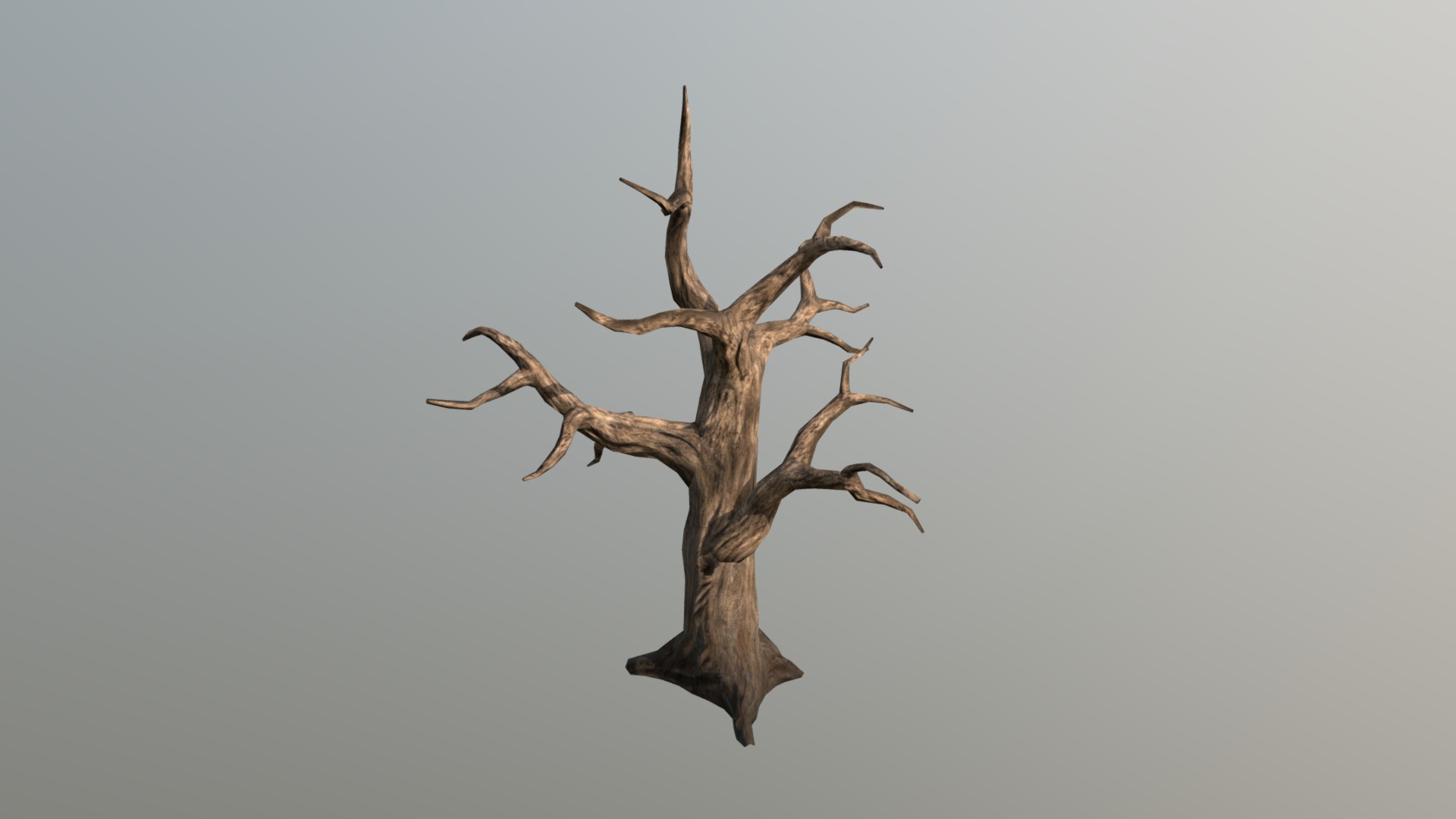 3D model Low Poly Dead Tree 01 - This is a 3D model of the Low Poly Dead Tree 01. The 3D model is about a tree branch with no leaves.