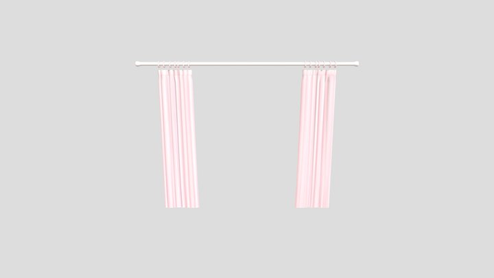 Pink Curtains 3D Model