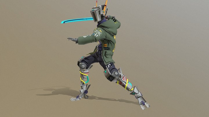 CYBORG  Police Robot Double Slash Fbx Pbr 3D Model