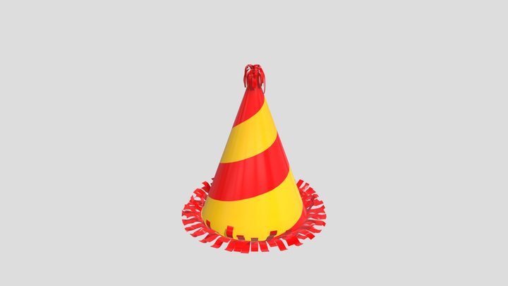 Colorful Cartoon Party Hat 3D Model 3D Model