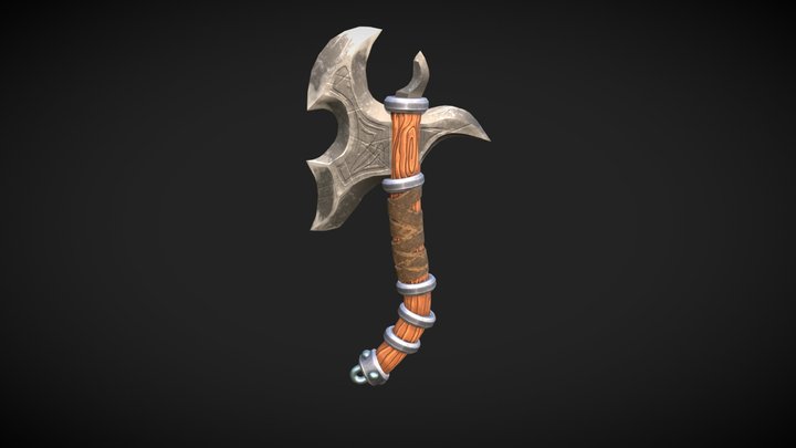Runic Hand Ax 3D Model