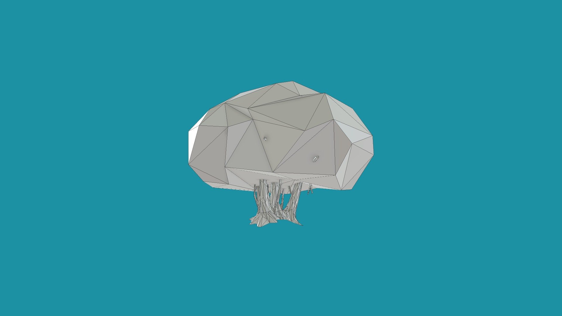 Tree Benghalensis Low Poly Fbx