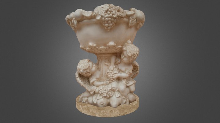 Vase of two Cherubs in a garden 3D Model