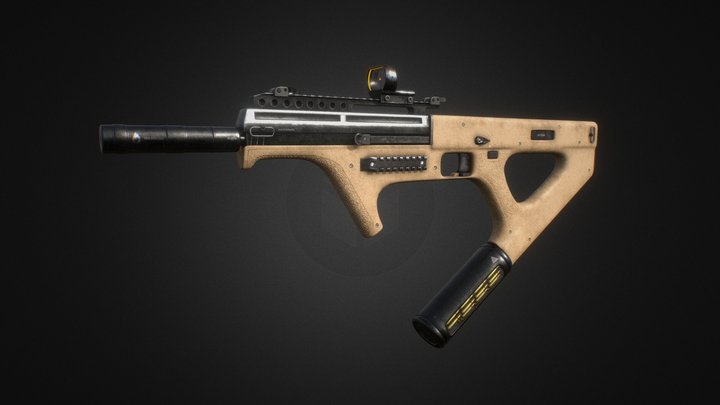 Gun P90 AUG Hybrid Bullpup 3D Model