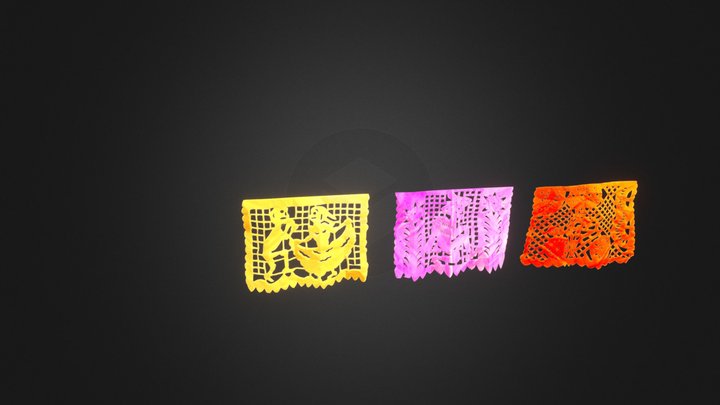 Papel Picado del Dia de muertos 3D Model
