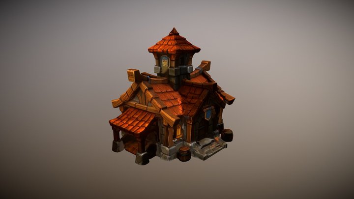 Alliance-Style Medieval Town Hall 3D Model