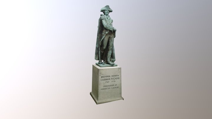 Pulaski Statue (Utica Memorial Parkway) 3D Model