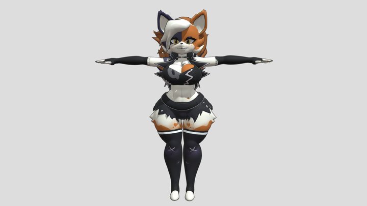 FEXA CATE MEOWDY  TEXTUREFNIA 3D Model