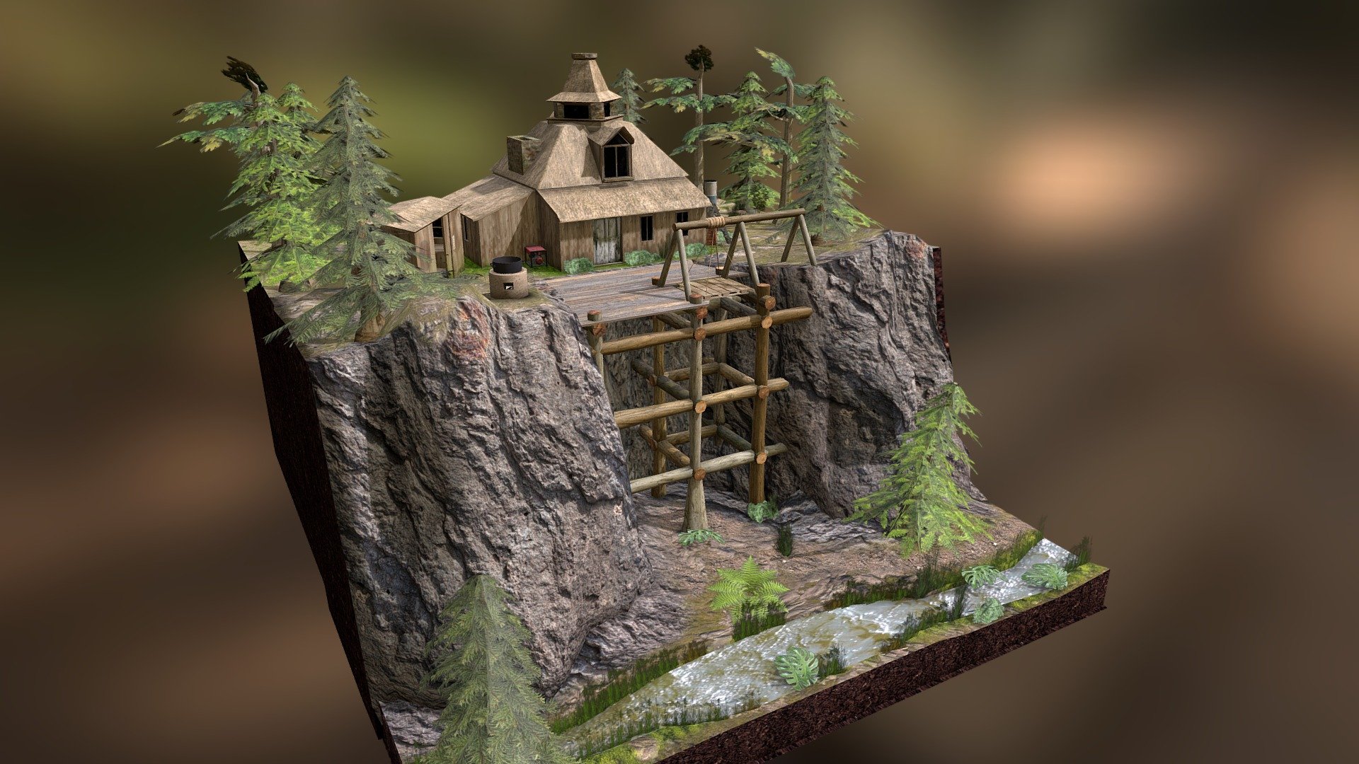 Forest loner diorama - DAE assignment - 3D model by Stormtroeper ...