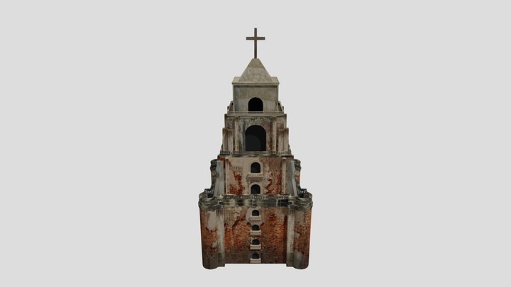 Sinking Bell tower philippines 3D Model