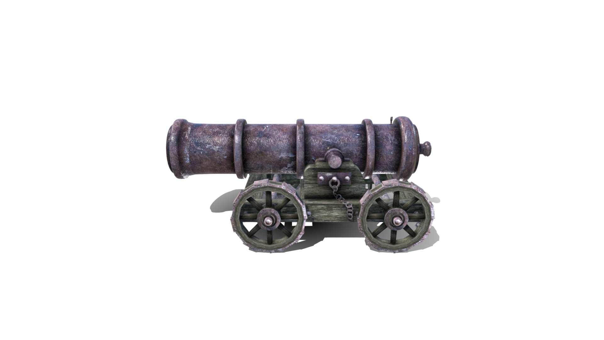 3D model Ships Cannon - This is a 3D model of the Ships Cannon. The 3D model is about a close-up of a machine.